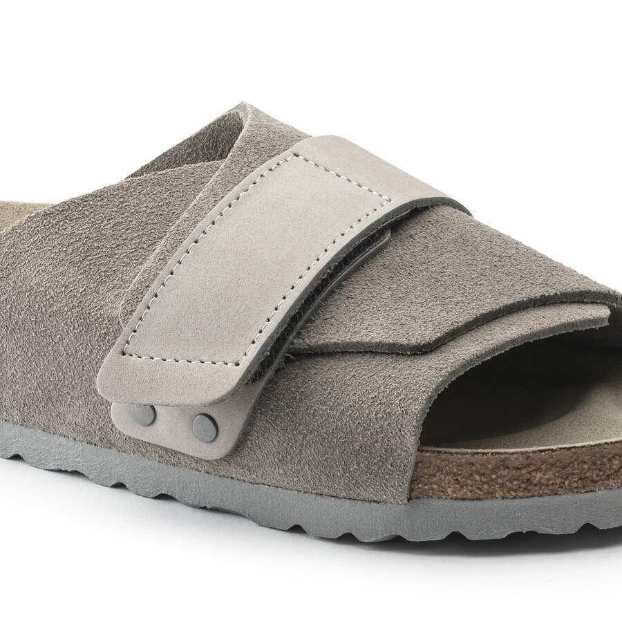 Kyoto Nubuck Leather/Suede - Stone Coin