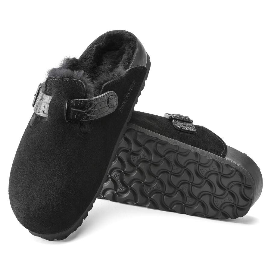 Boston Shearling Suede Leather - Black
