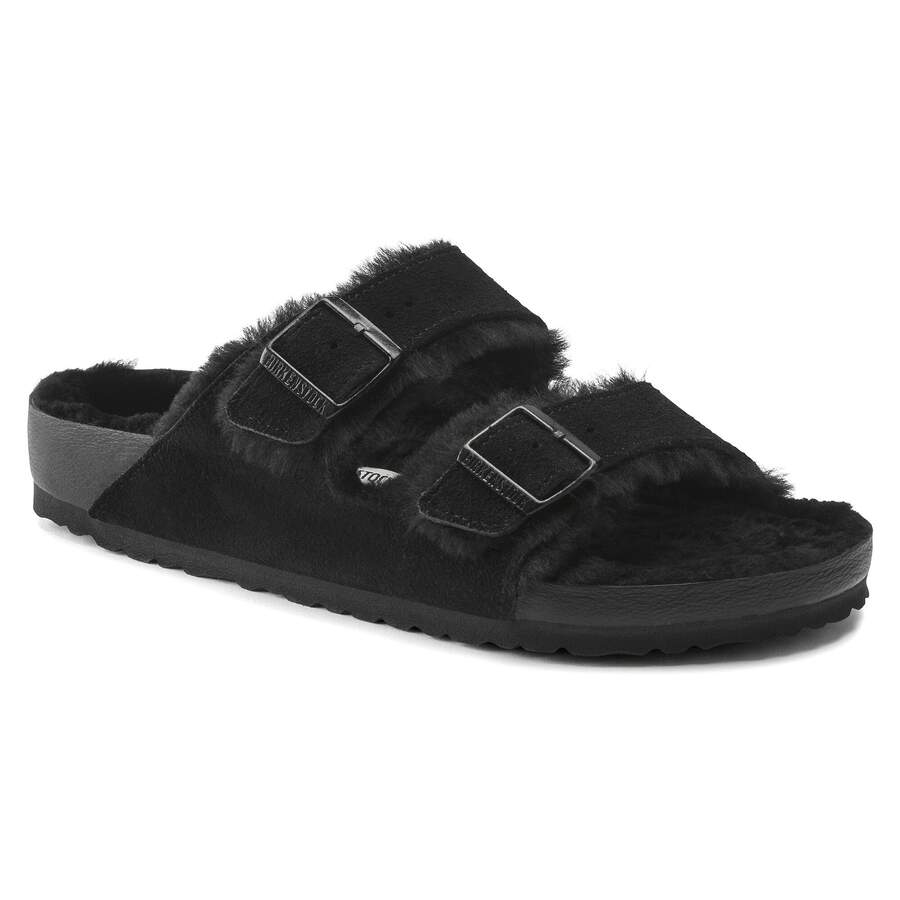 Arizona Shearling Suede Leather/Fur - Black