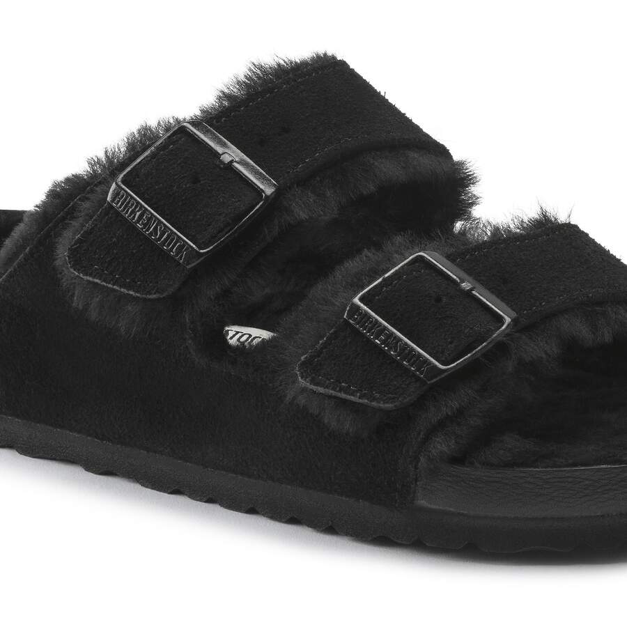 Arizona Shearling Suede Leather/Fur - Black