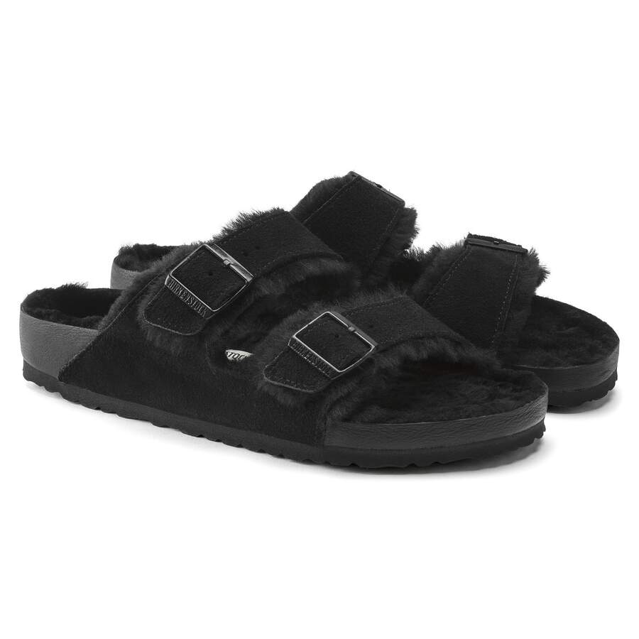 Arizona Shearling Suede Leather/Fur - Black