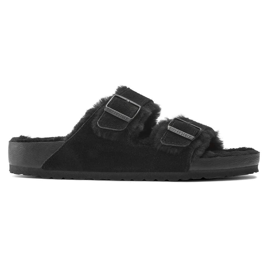 Arizona Shearling Suede Leather/Fur - Black