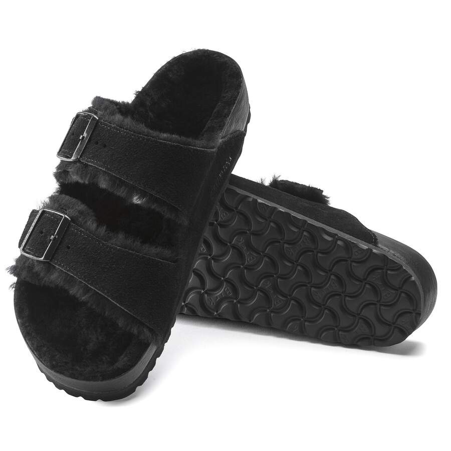 Arizona Shearling Suede Leather/Fur - Black