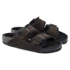 Arizona Shearling Suede Leather/Fur - Mocha/Black