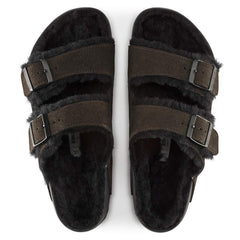 Arizona Shearling Suede Leather/Fur - Mocha/Black