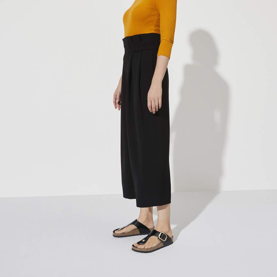 Gizeh Big Buckle Natural Leather Patent - High Shine Black