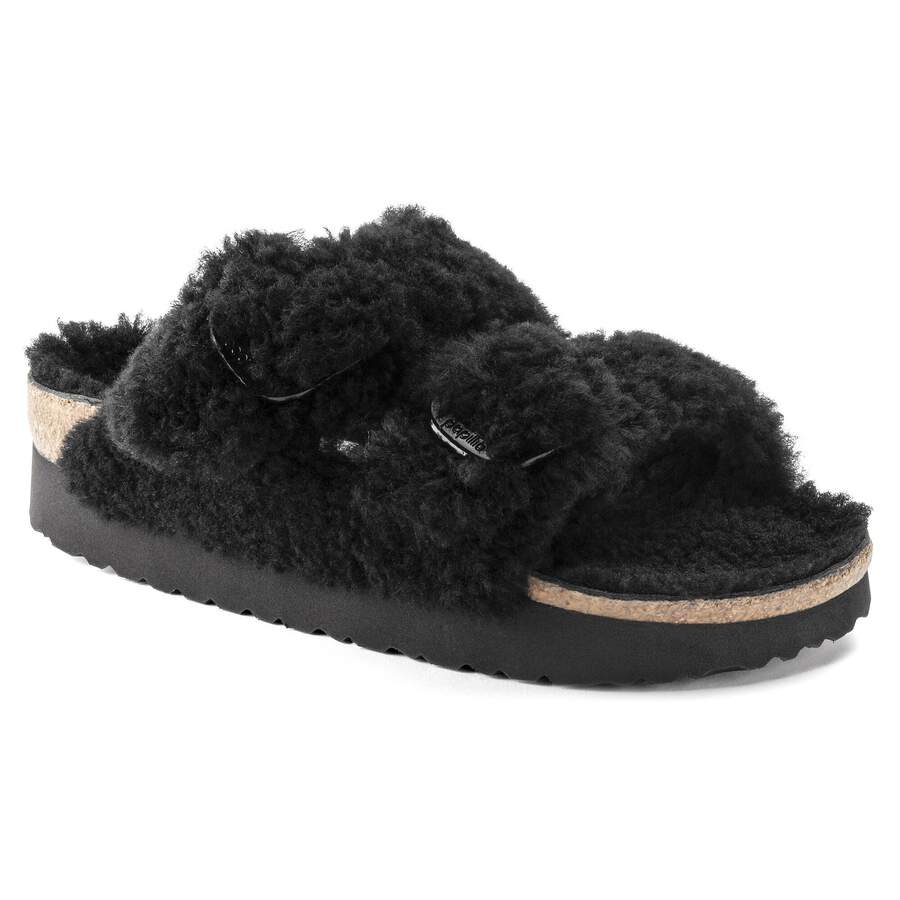 Arizona Big Buckle Shearling Fur - Teddy Black