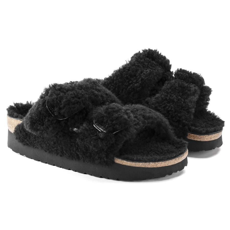 Arizona Big Buckle Shearling Fur - Teddy Black