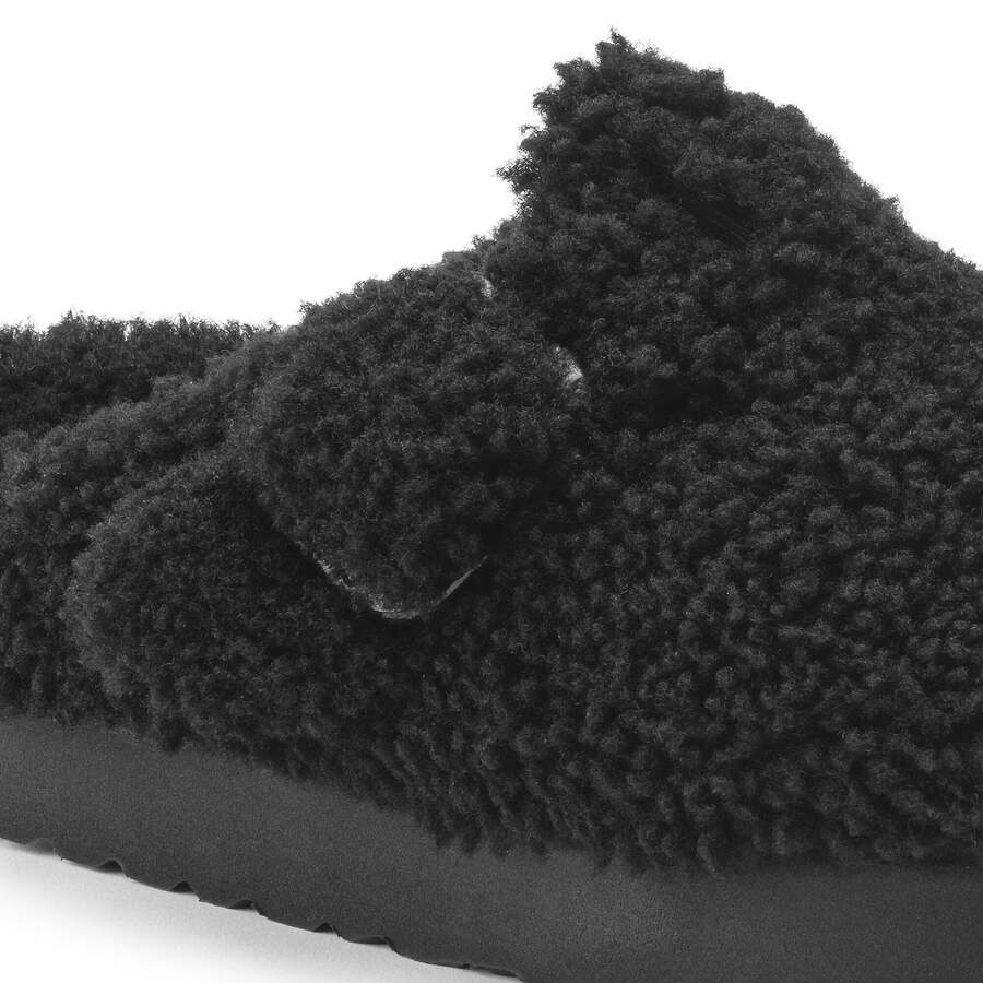 Boston Big Buckle Platform Fur - Teddy Black