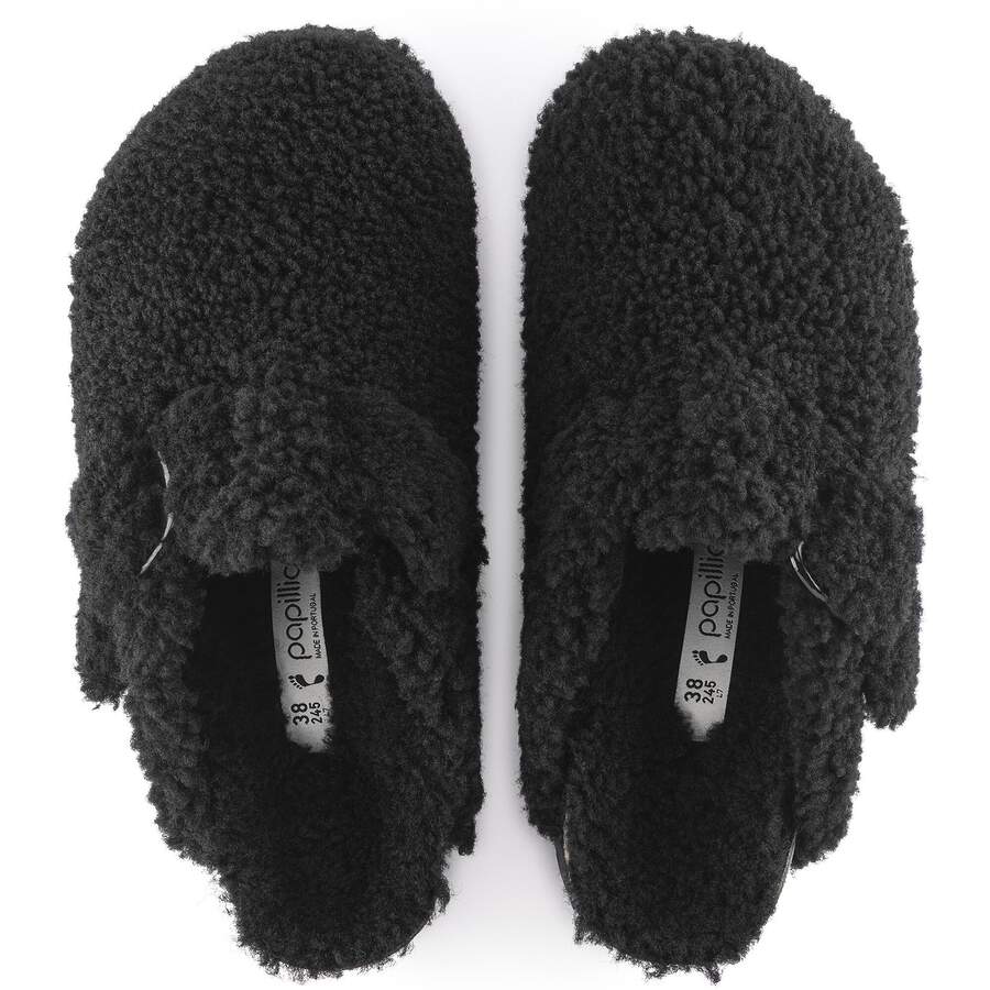 Boston Big Buckle Platform Fur - Teddy Black