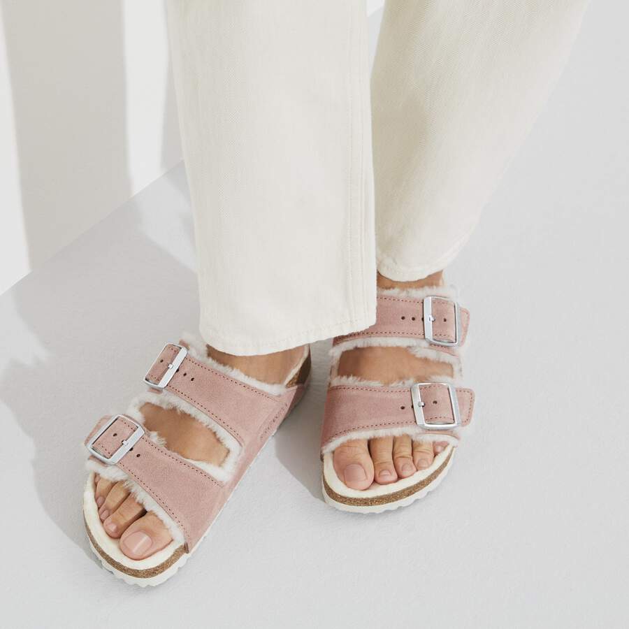 Arizona Shearling Suede Leather - Pink Clay