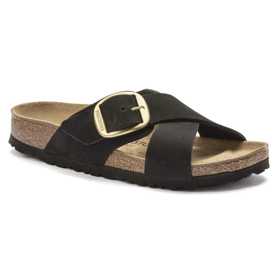 Siena Big Buckle Nubuck Leather - Black