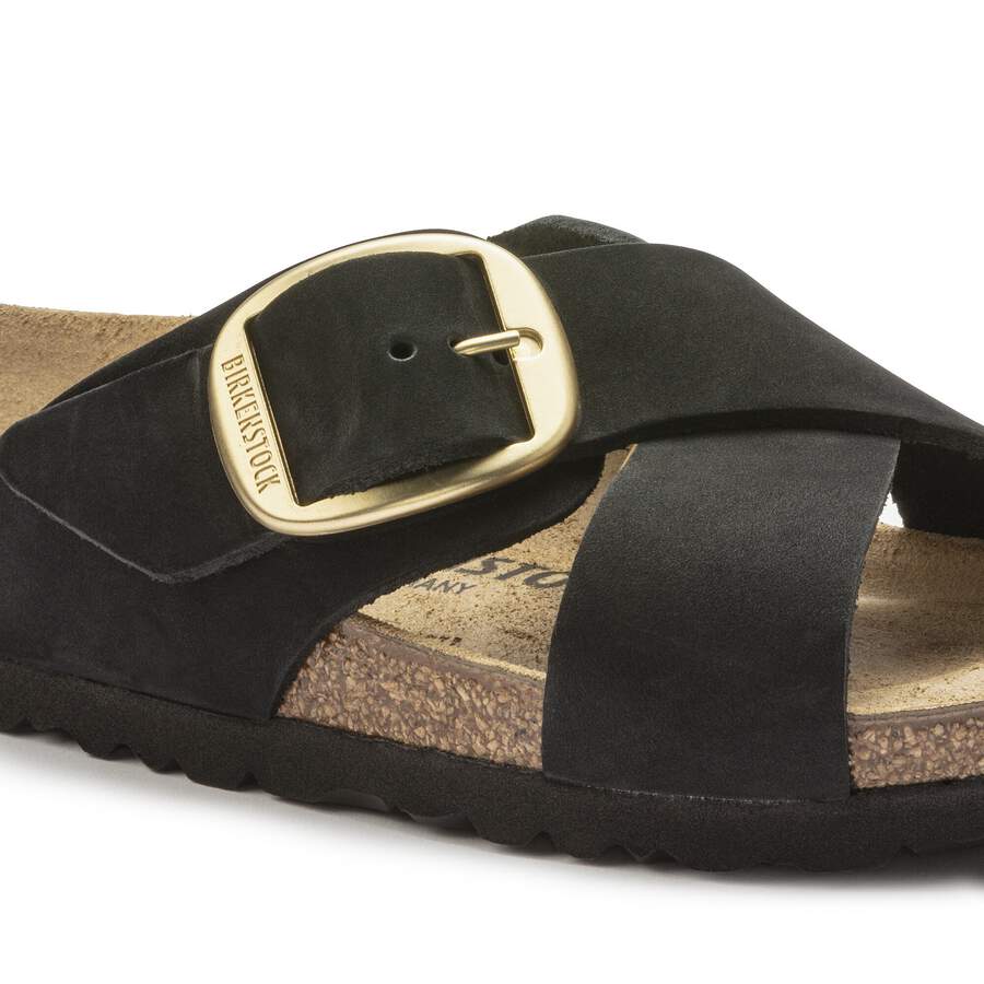 Siena Big Buckle Nubuck Leather - Black