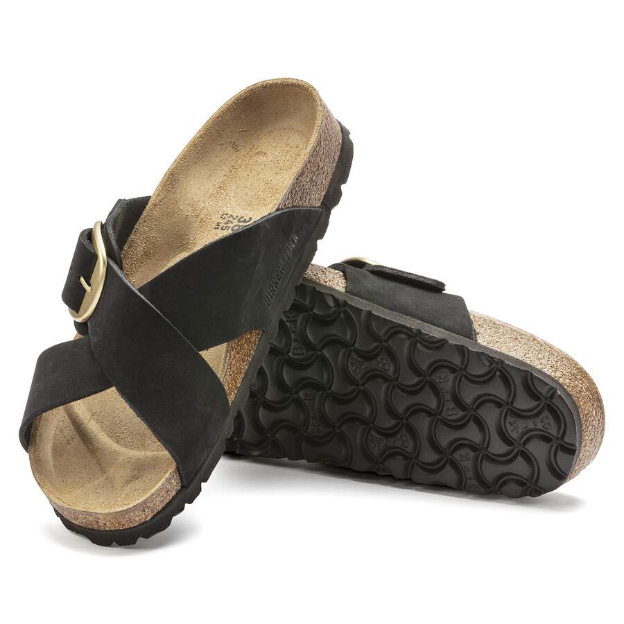 Siena Big Buckle Nubuck Leather - Black