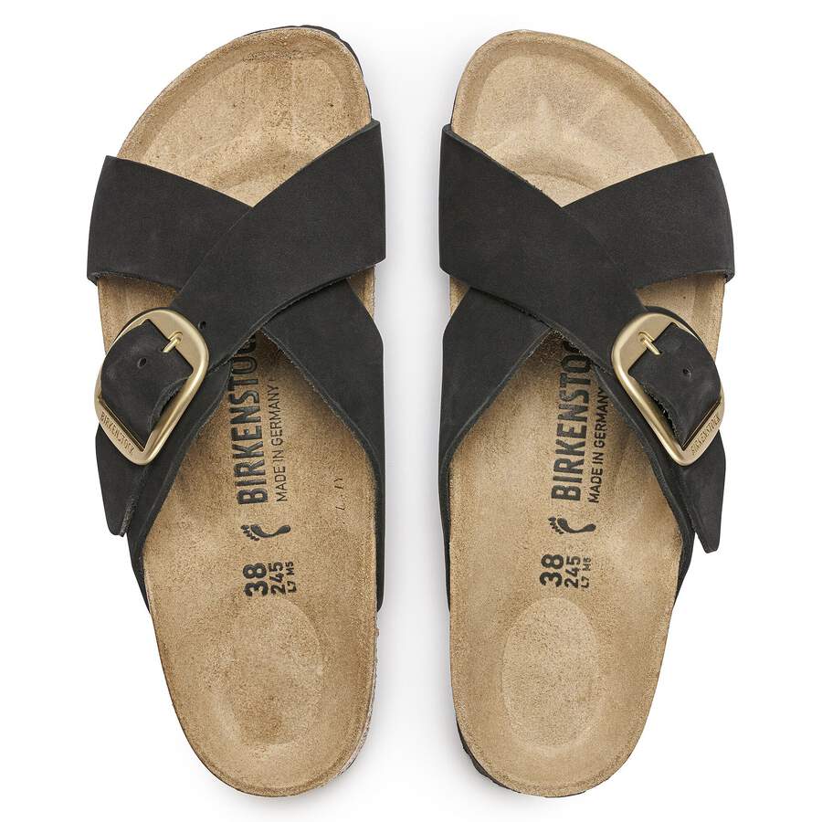 Siena Big Buckle Nubuck Leather - Black