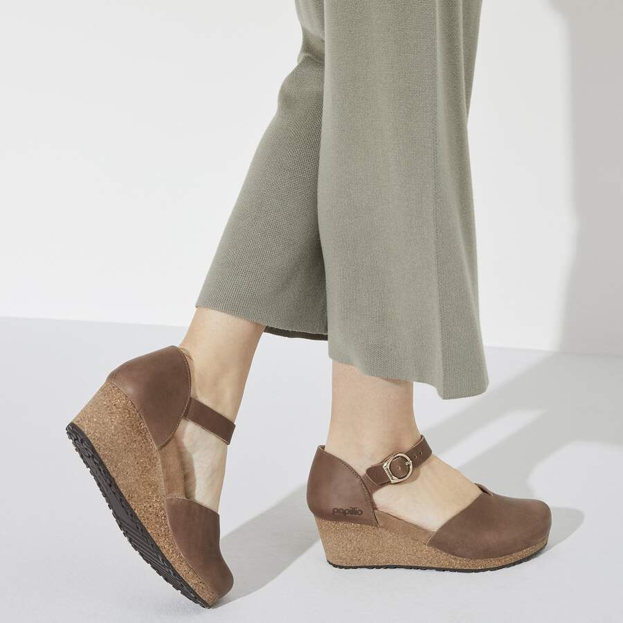 Mary Ring-Buckle Natural Leather - Cognac