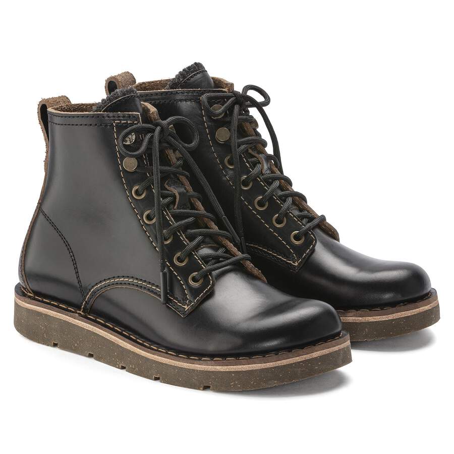 Birmingham Lace Men Natural Leather Oiled - Black