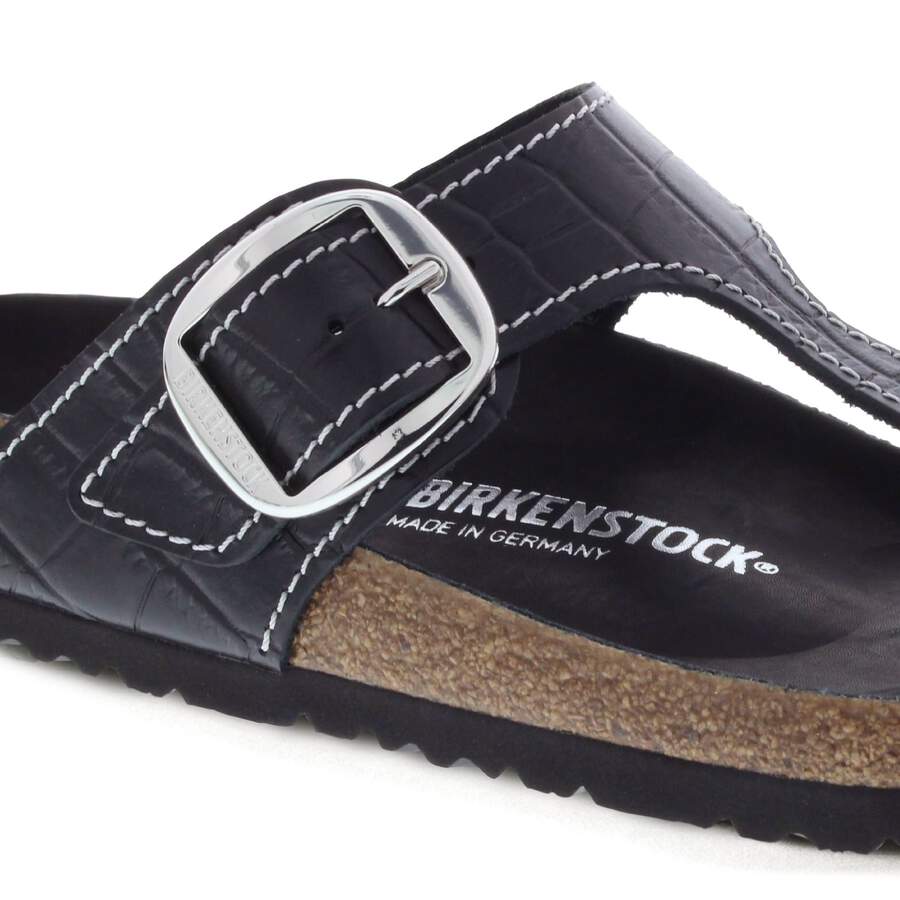 Gizeh Big Buckle Natural Leather Patent - Black