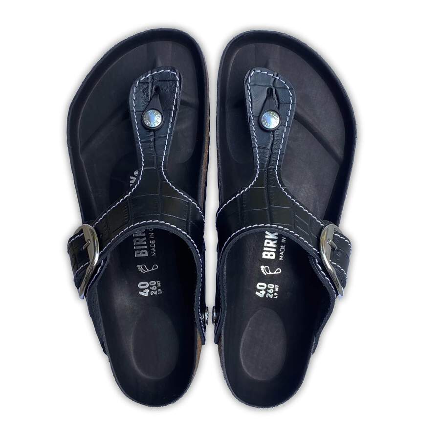 Gizeh Big Buckle Natural Leather Patent - Black