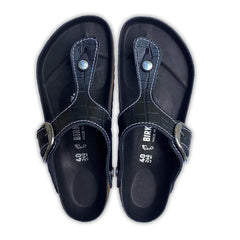 Gizeh Big Buckle Natural Leather Patent - Black