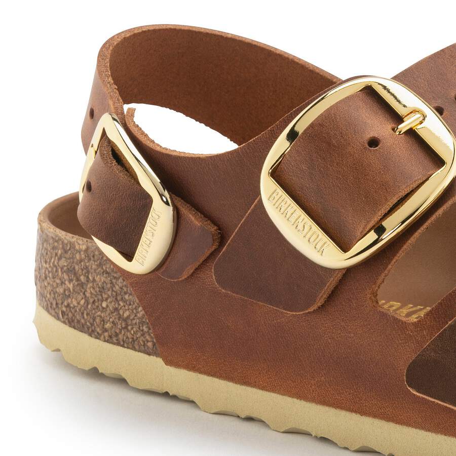 Milano Big Buckle Natural Leather Oiled - Cognac
