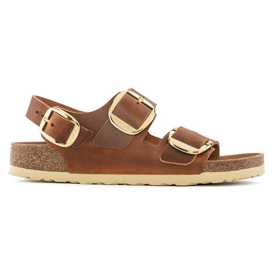 Milano Big Buckle Natural Leather Oiled - Cognac