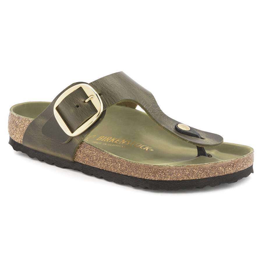 Gizeh Big Buckle Natural Leather Oiled - Olive Green
