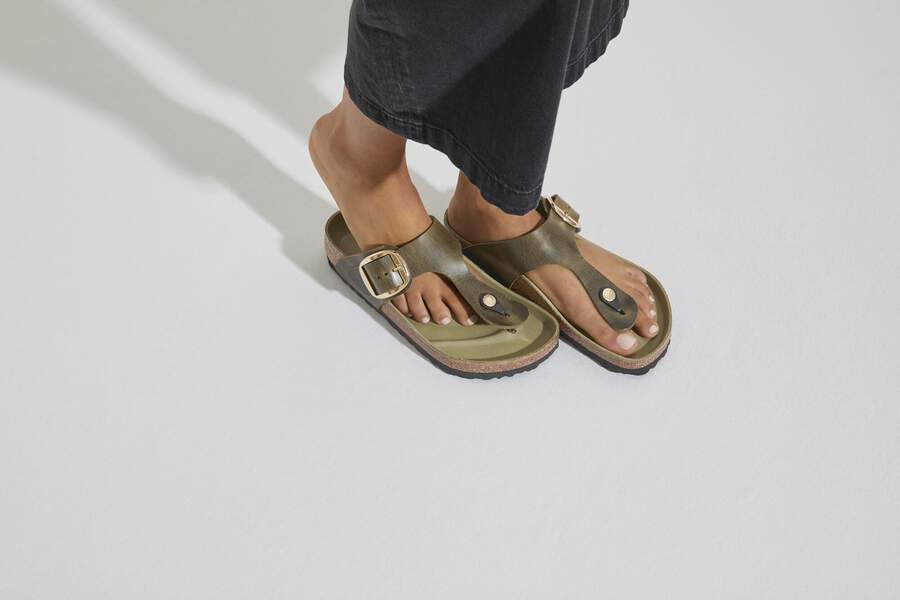 Gizeh Big Buckle Natural Leather Oiled - Olive Green
