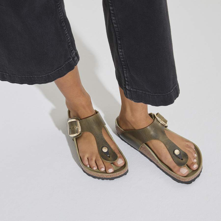 Gizeh Big Buckle Natural Leather Oiled - Olive Green