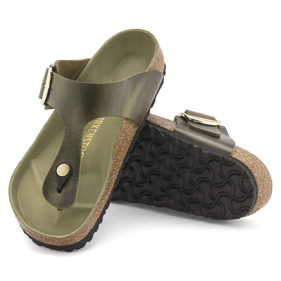Gizeh Big Buckle Natural Leather Oiled - Olive Green