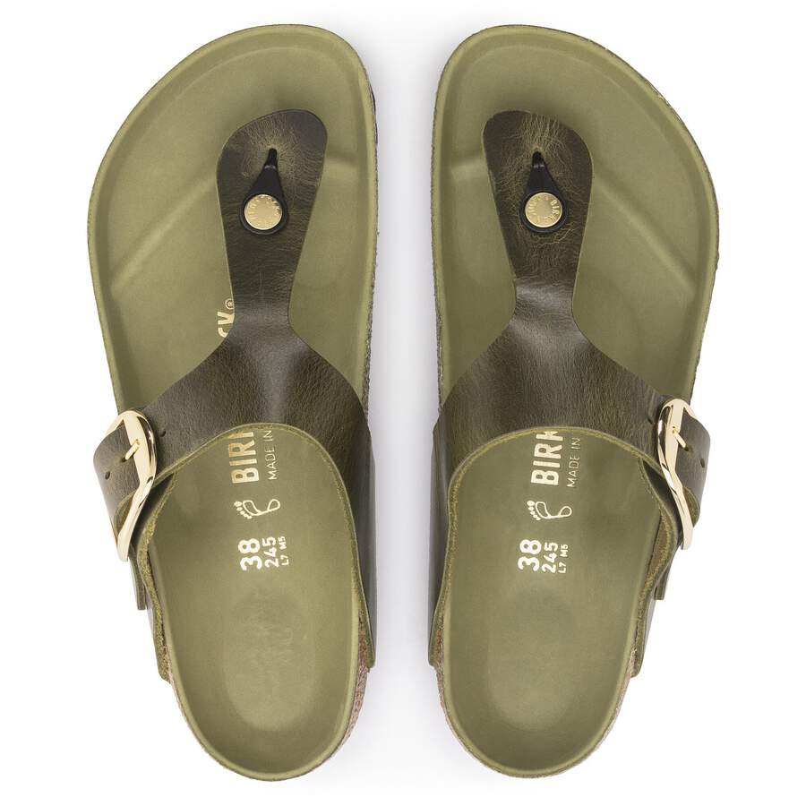 Gizeh Big Buckle Natural Leather Oiled - Olive Green