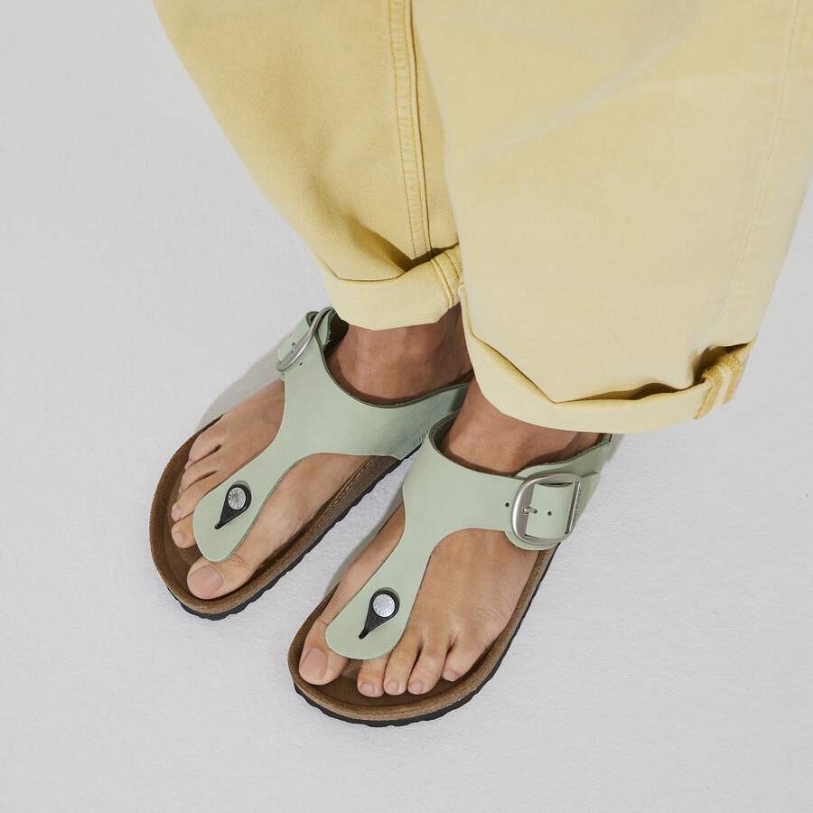 Gizeh Big Buckle Nubuck Leather - Matcha