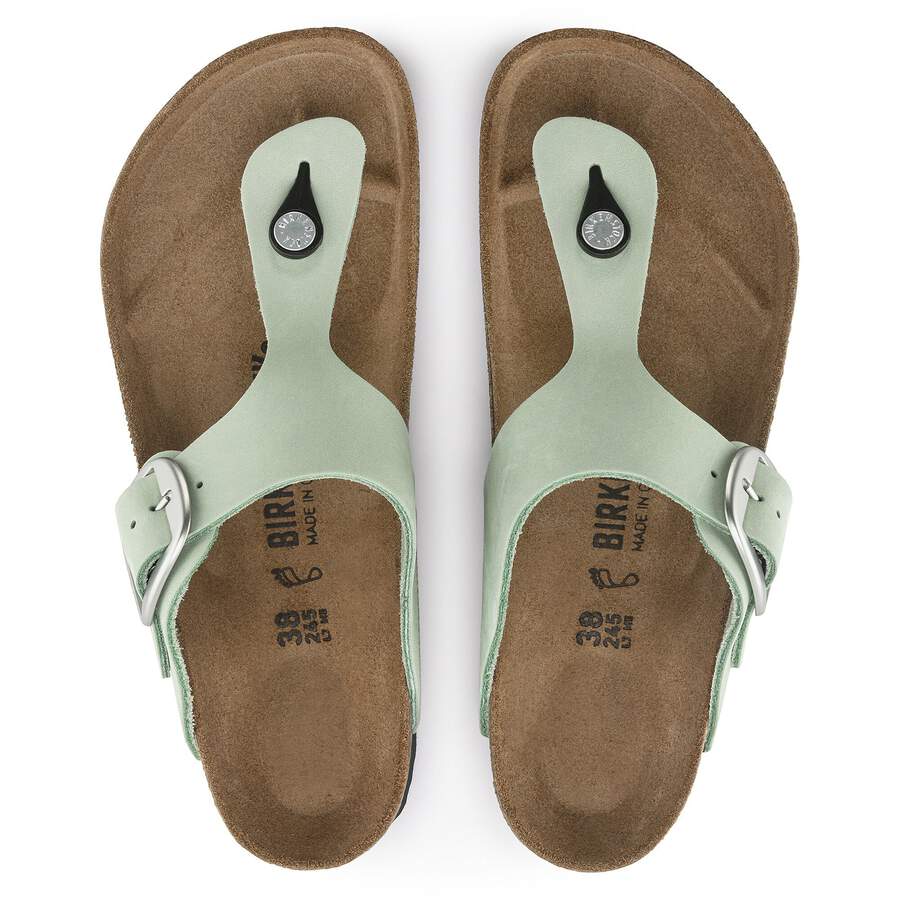 Gizeh Big Buckle Nubuck Leather - Matcha