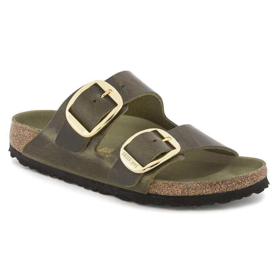 Arizona Big Buckle Natural Leather Oiled - Olive Green