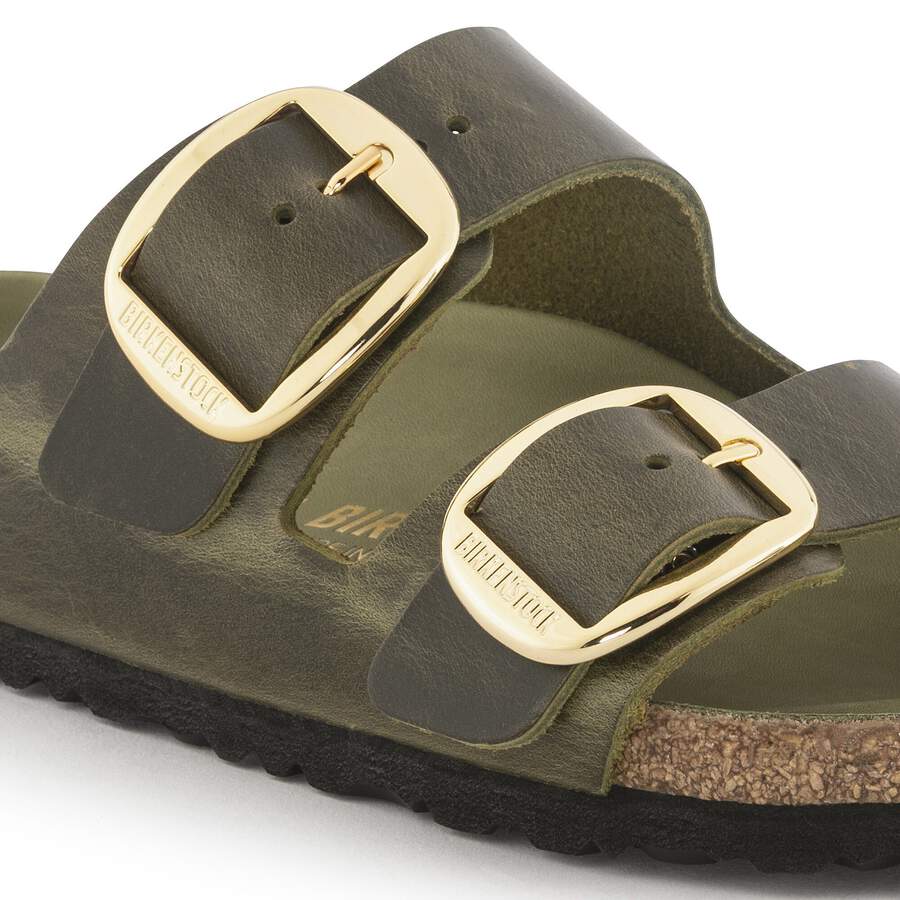 Arizona Big Buckle Natural Leather Oiled - Olive Green