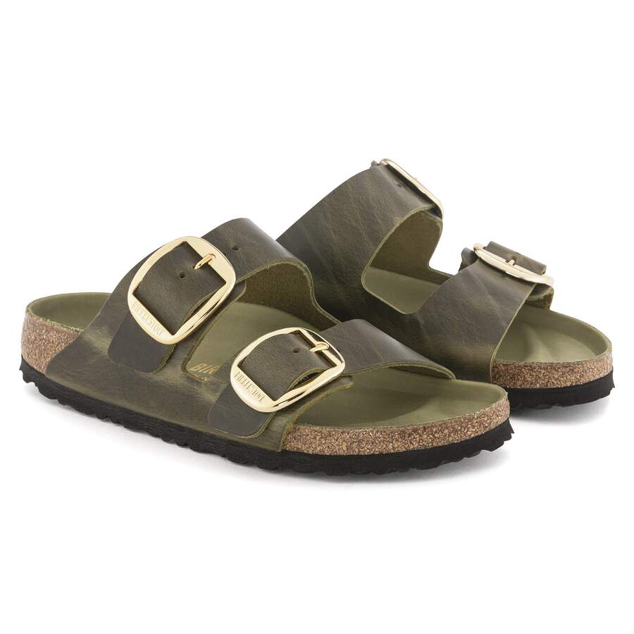 Arizona Big Buckle Natural Leather Oiled - Olive Green