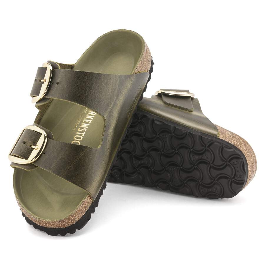 Arizona Big Buckle Natural Leather Oiled - Olive Green