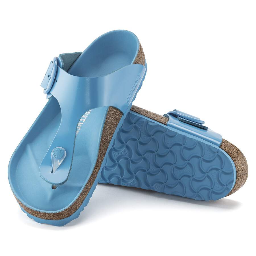 Gizeh Big Buckle Natural Leather Patent - High Shine Sky Blue