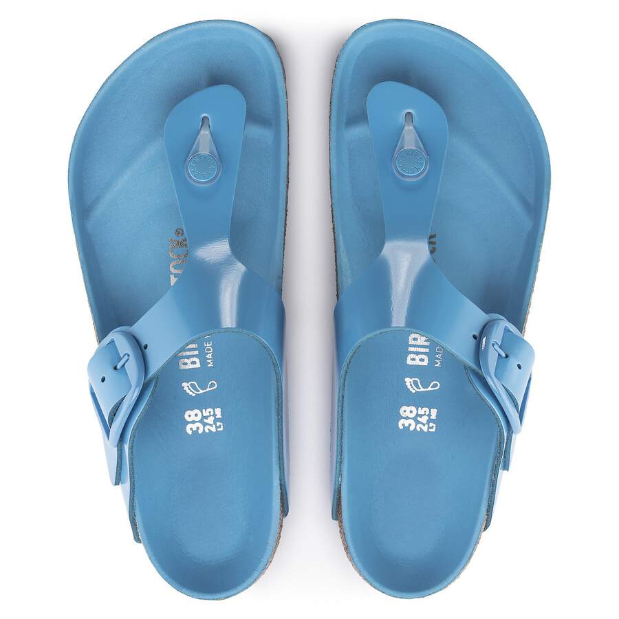 Gizeh Big Buckle Natural Leather Patent - High Shine Sky Blue