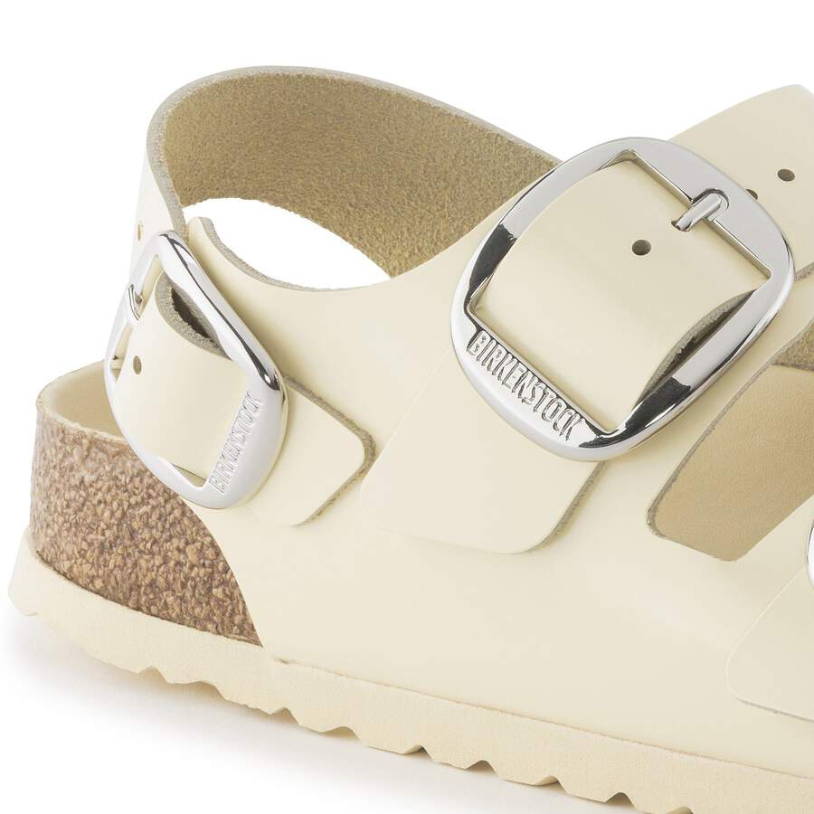 Milano Big Buckle Natural Leather Patent - High Shine Butter
