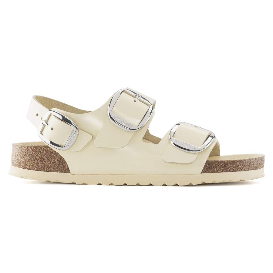 Milano Big Buckle Natural Leather Patent - High Shine Butter