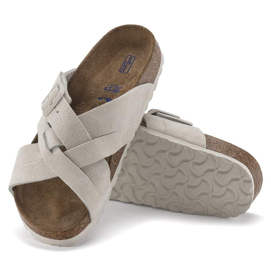 Lugano Soft Footbed Suede Leather - Antique White