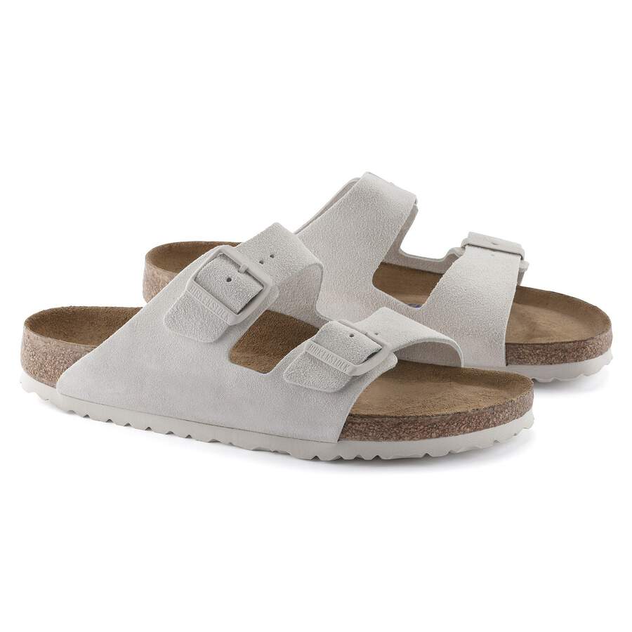 Arizona Soft Footbed Suede Leather - Antique White