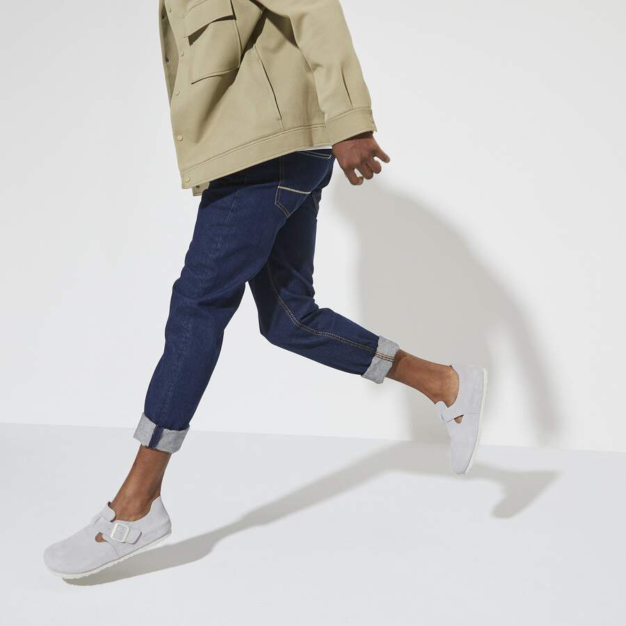 London Suede Leather - Antique White