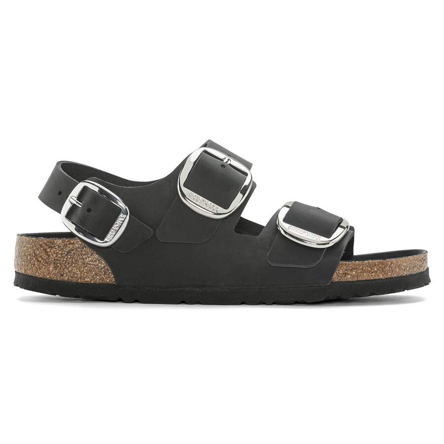 Milano Big Buckle Natural Leather Oiled - Black