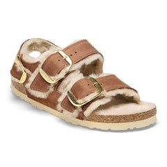 Milano Big Buckle Shearling Natural Leather Oiled - Cognac