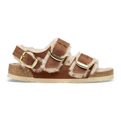 Milano Big Buckle Shearling Natural Leather Oiled - Cognac