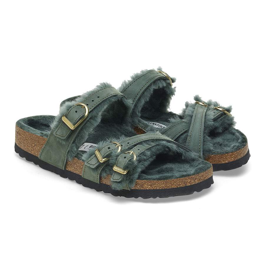 Franca Shearling Nubuck Leather - Thyme
