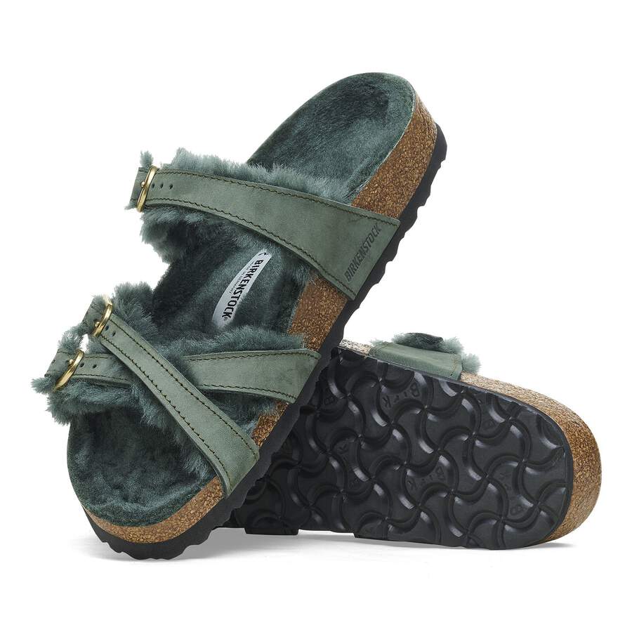 Franca Shearling Nubuck Leather - Thyme
