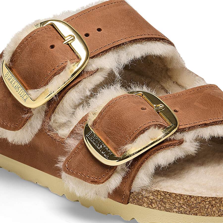 Arizona Big Buckle Shearling Natural Leather Oiled - Cognac